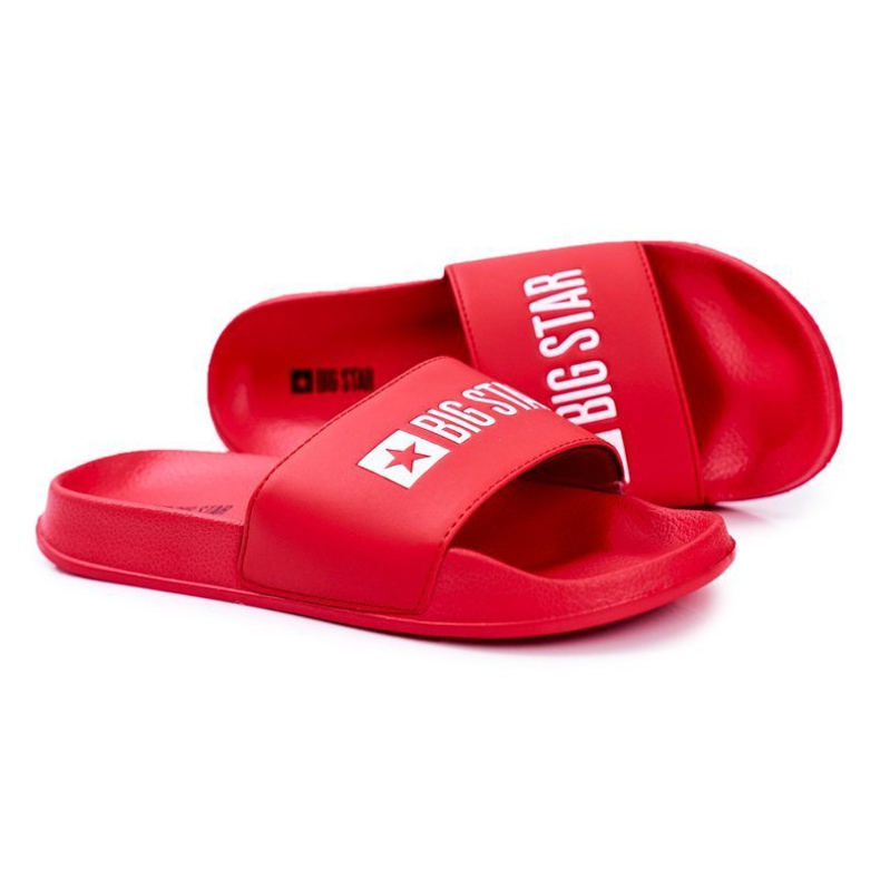 Pánské pantofle Big Star Rubber Red Eco Leather GG174932 červené