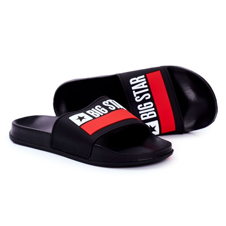Pánské pantofle Big Star Classic Black GG174936 bílý černá červené