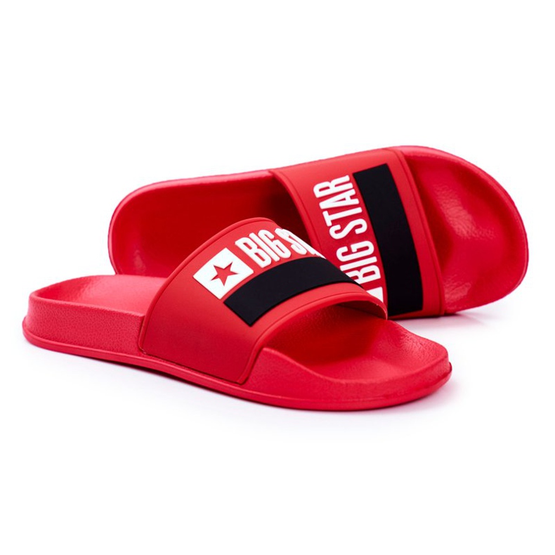 Pánské pantofle Big Star Classic Red GG174939 bílý černá červené