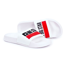 Pánské pantofle Big Star Classic White GG174938 bílý černý červený