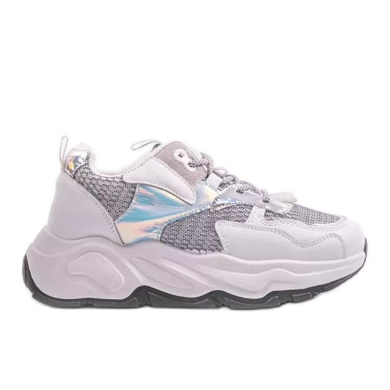 Bílé sportovní tenisky se šedými vložkami RAL-63 bílý šedá