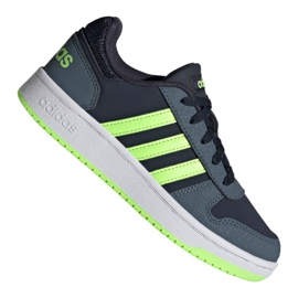 Boty Adidas Hoops 2.0 Jr FW3171 černý námořnická modř zelený