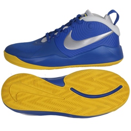 Basketbalové boty Nike Team Hustle D 9 Jr AQ4224-404 vícebarevný modrý Basketbalové boty Nike Team Hustle D 9 Jr AQ4224-404 vícebarevný modrý