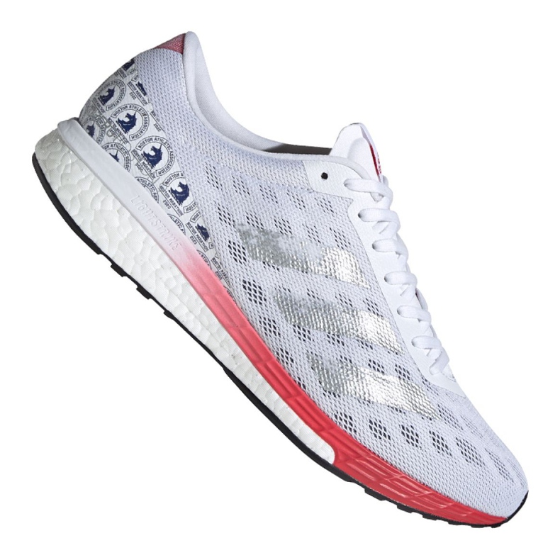 Běžecké boty adidas Adizero Boston 9 M FX8499 bílý červené šedá