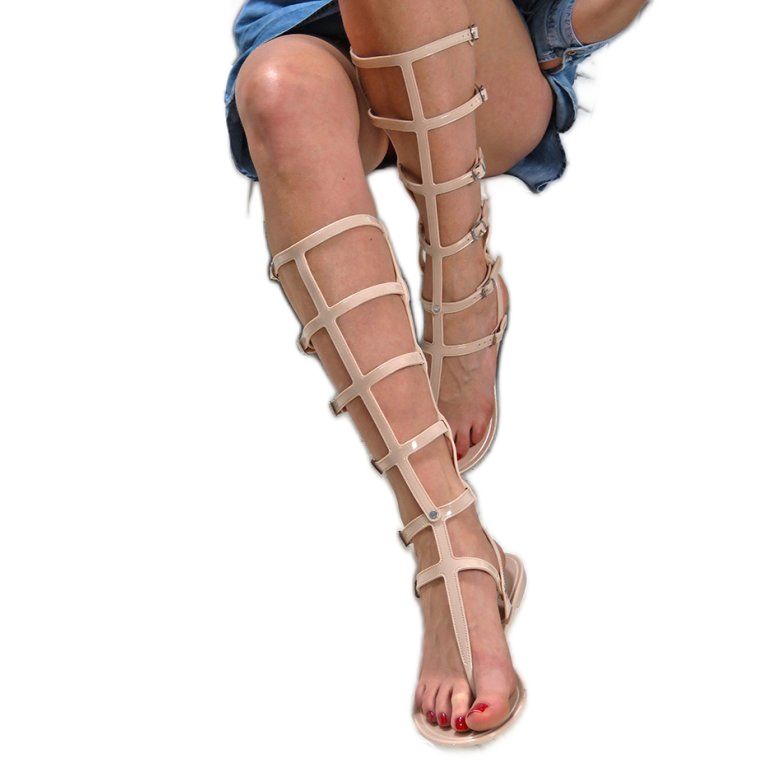 Lu Boo Béžové sandály High Romans japonská Harona béžový