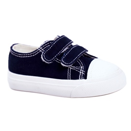 Apawwa Dětské tenisky Navy Blue Fanot se suchým zipem bílý námořnická modř