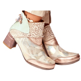 Dámské kozačky na vysokém podpatku Maciejka béžová 03410-04 béžový zelená zlatý Dámské kozačky na vysokém podpatku Maciejka béžová 03410-04 béžový zelená zlatý