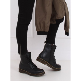Černé boty šněrované černé boty NC1019 černé černý