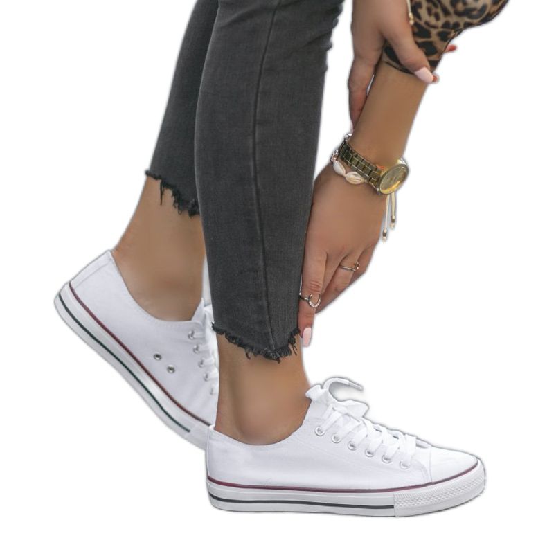 Bílé klasické dámské tenisky TH68-1 bílý