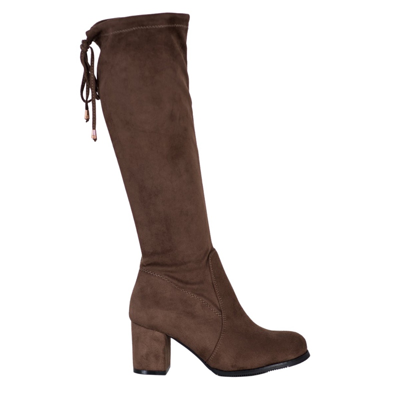 J. Star Klasické semišové kozačky hnědý