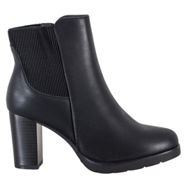 J. Star Stylové kozačky na vysokém podpatku černá