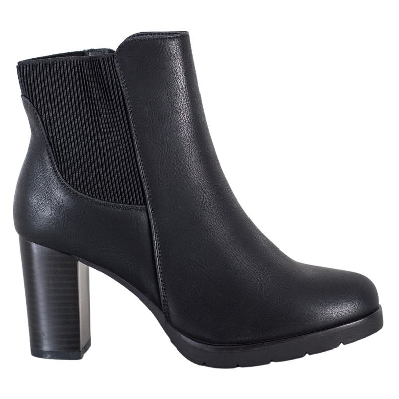 J. Star Stylové kozačky na vysokém podpatku černá