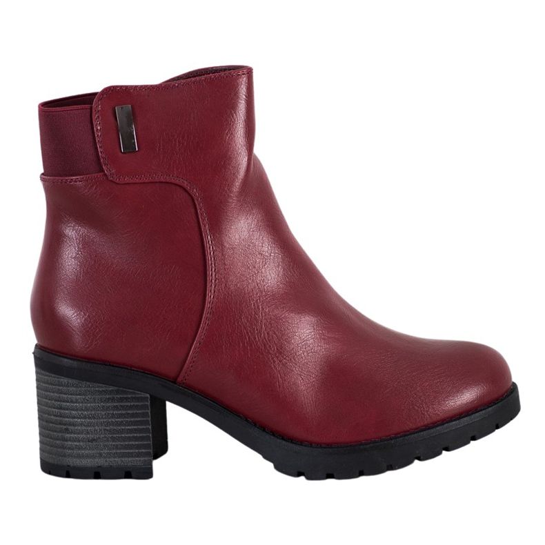 J. Star Pohodlné kozačky na sloupku červené