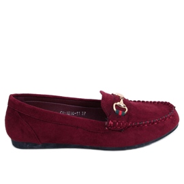Dámské vínové mokasíny CH-1M16 Wine Red červený vícebarevný