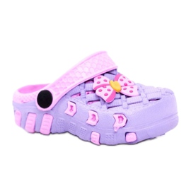 NEWS Dětské pantofle Pěnové Crocs Violet Bow Susan fialová růžový