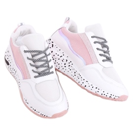 Bílé sportovní boty pro ženy C-3151 Pink bílý