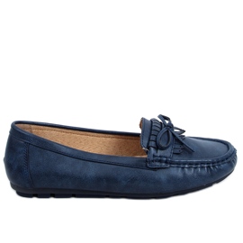 Dámské tmavomodré mokasíny 9F182 Navy námořnická modř