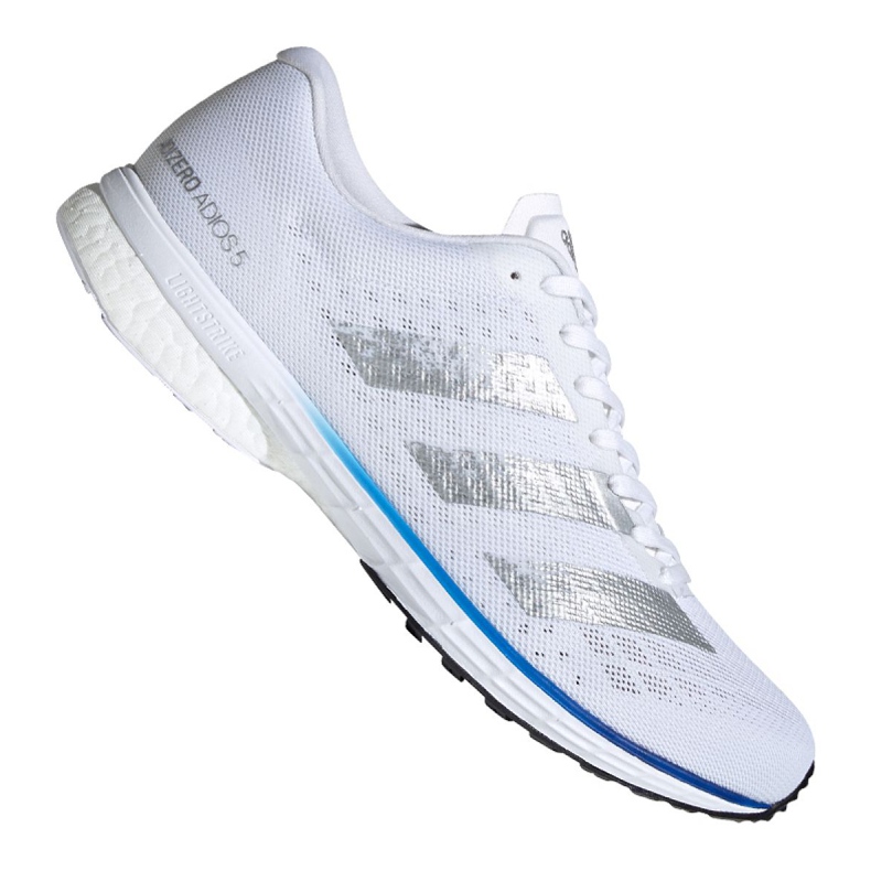 Běžecké boty adidas adizero Adios 5 M FV7334 bílý modrý stříbrný