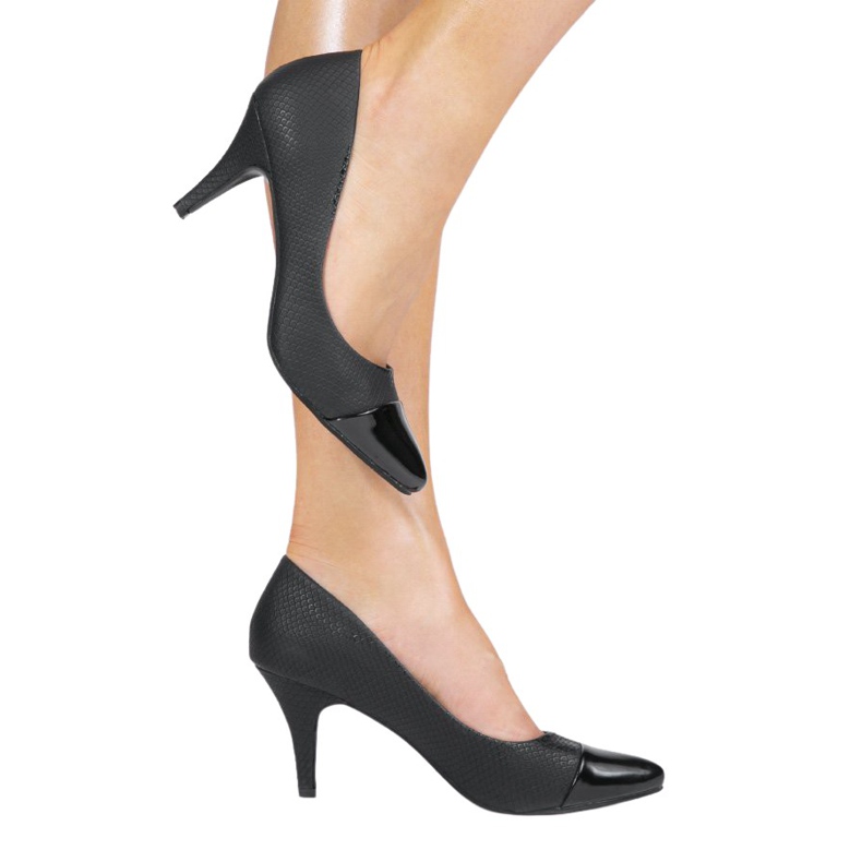 Černé lodičky na podpatku YS-437 černá