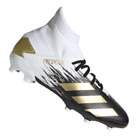 Kopačky Adidas Predator 20.3 Fg Jr FW9215 šedá / stříbrná, bílá, černá, zlatá bílý