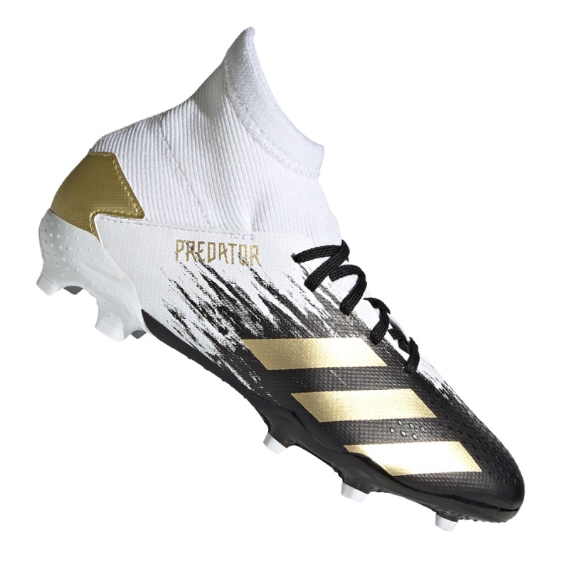 Kopačky Adidas Predator 20.3 Fg Jr FW9215 šedá / stříbrná, bílá, černá, zlatá bílý