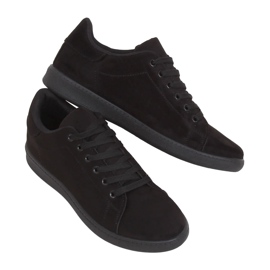 Černé semišové černé dámské tenisky 6301 černá