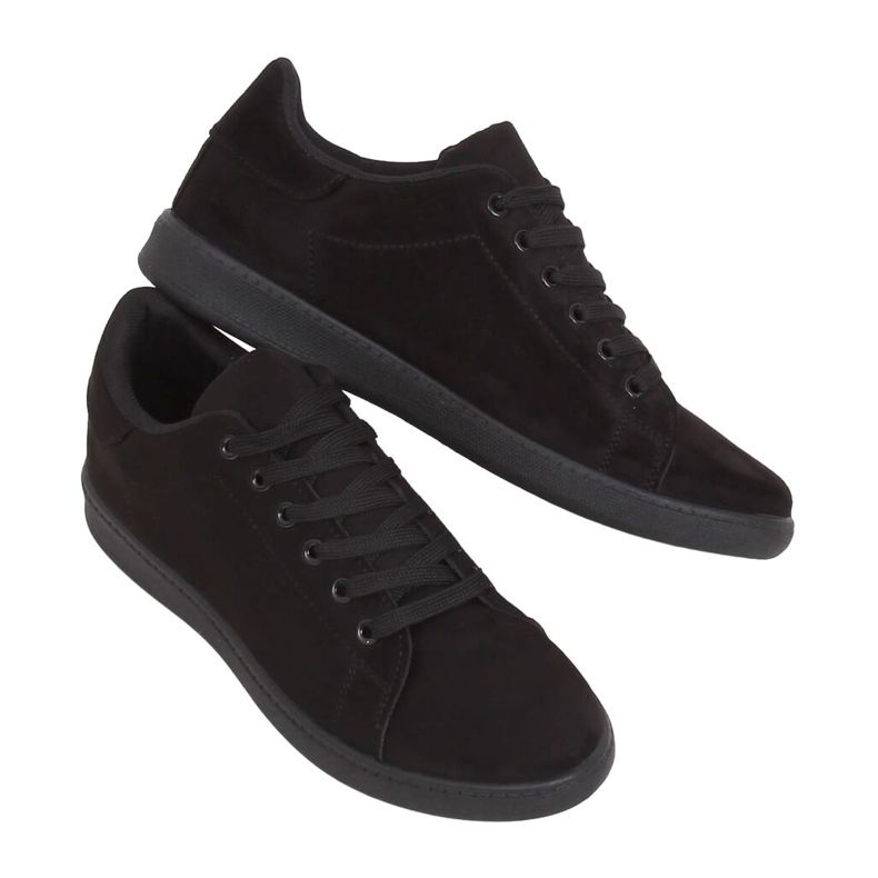 Černé semišové černé dámské tenisky 6301 černá