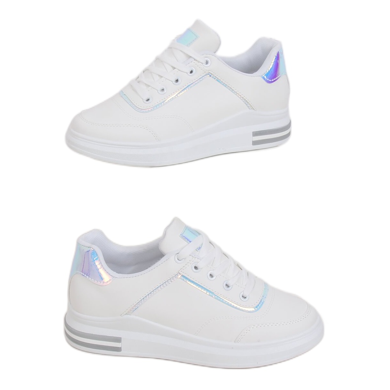 Bílé dámské tenisky 1239-Y Silver bílý šedá