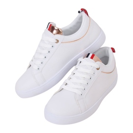 Bílé dámské tenisky B0-501 WHITE / CHAMPAGNE bílý