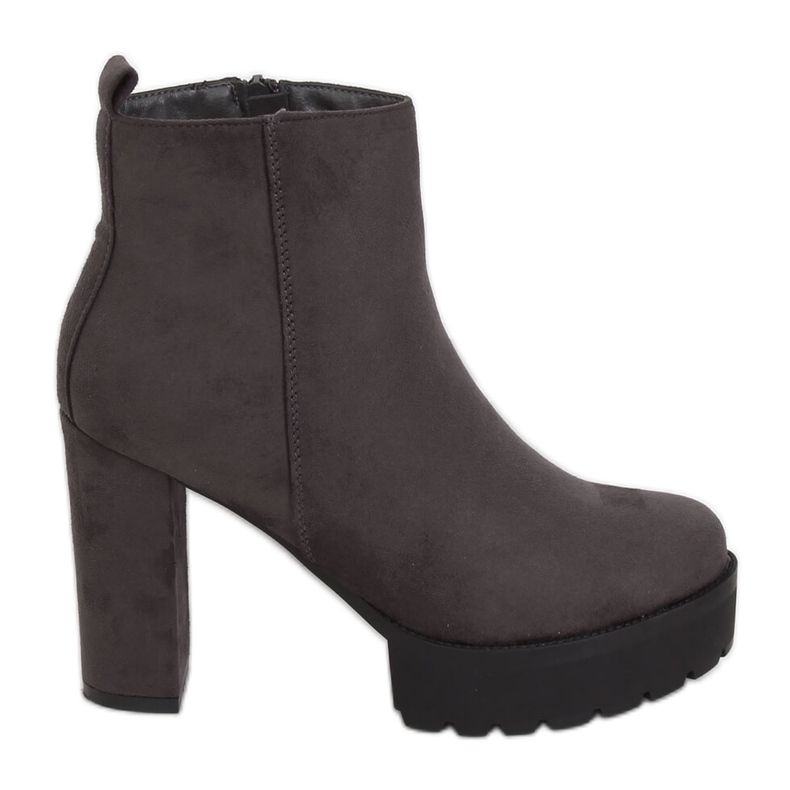 Šedé boty na šedé platformě RB24P Grey šedá