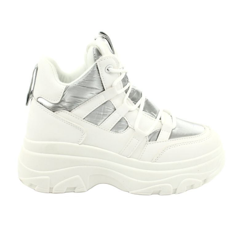 Evento Vysoká sportovní obuv 20BT26-3192 bílý stříbrný