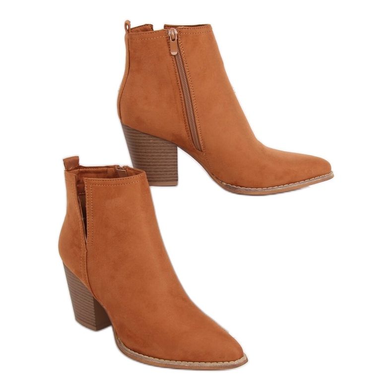 Kozačky na vysokém podpatku mandlový velbloud M397 Camel hnědý