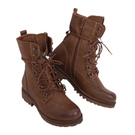 Vojenské hnědé kozačky BZ66017-KB Khaki hnědý Vojenské hnědé kozačky BZ66017-KB Khaki hnědý