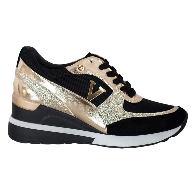 Vinceza Tenisky na klínku Vincez černá žlutá