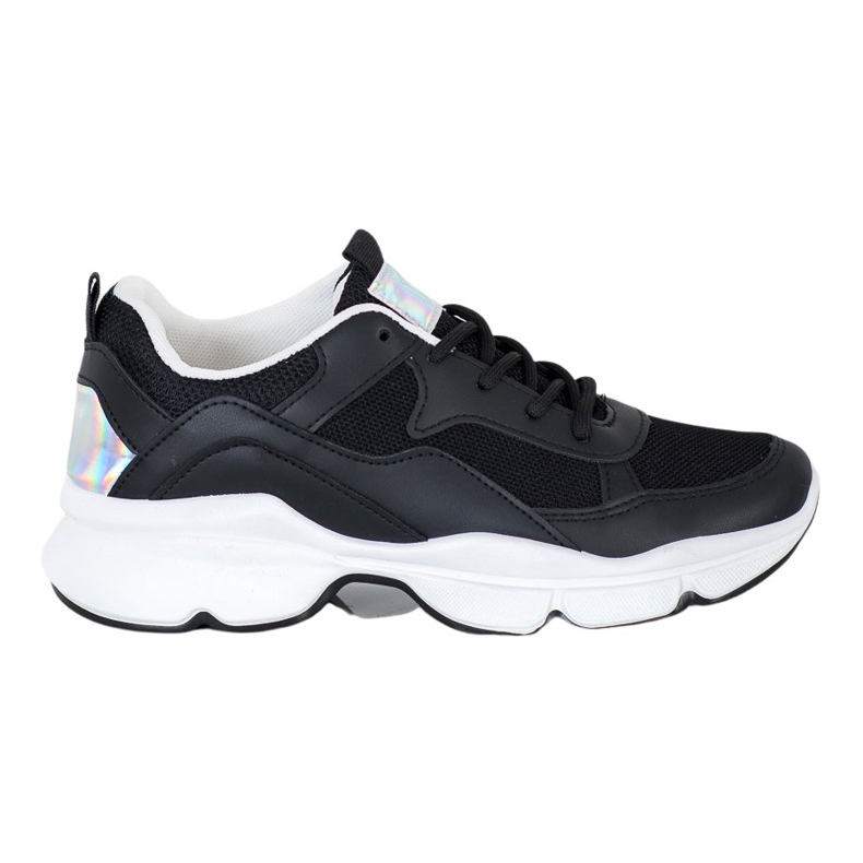 SHELOVET Pohodlné černé tenisky černá