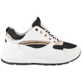 Ideal Shoes Stylové sportovní tenisky bílý černý