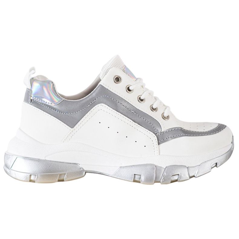 SHELOVET Eko kožené tenisky bílý šedá