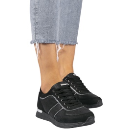 Černá sportovní obuv z eko semiše 6162-Y