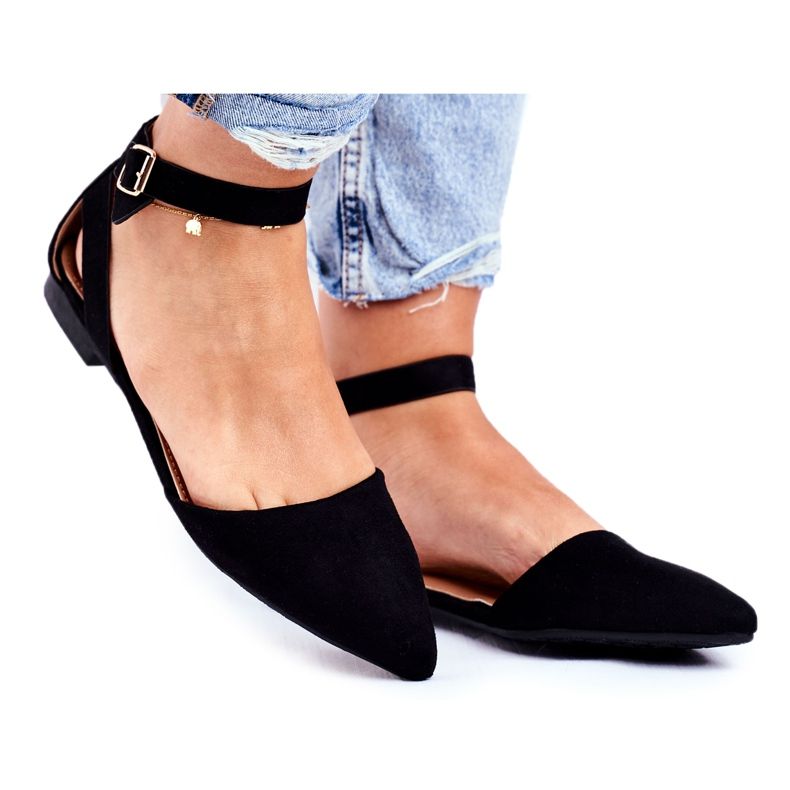 SEA Dámské černé ploché balerínky s páskem s Allison Spitz černá SEA Dámské černé ploché balerínky s páskem s Allison Spitz černá