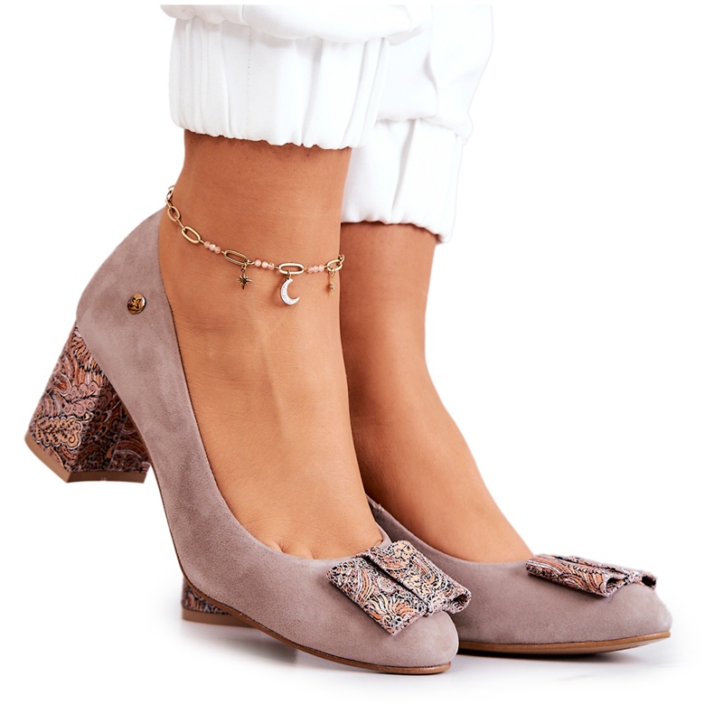 Dámské lodičky Maciejka semiš béžová 3356A-10 / 00-1 béžový