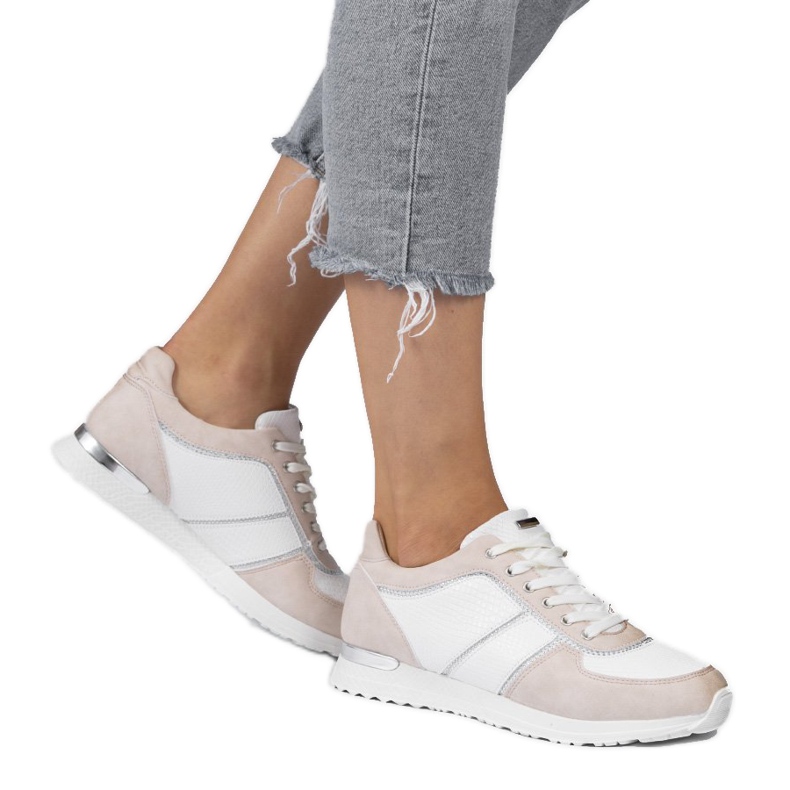 Růžová sportovní obuv z ekologického semiše 6162-Y růžový