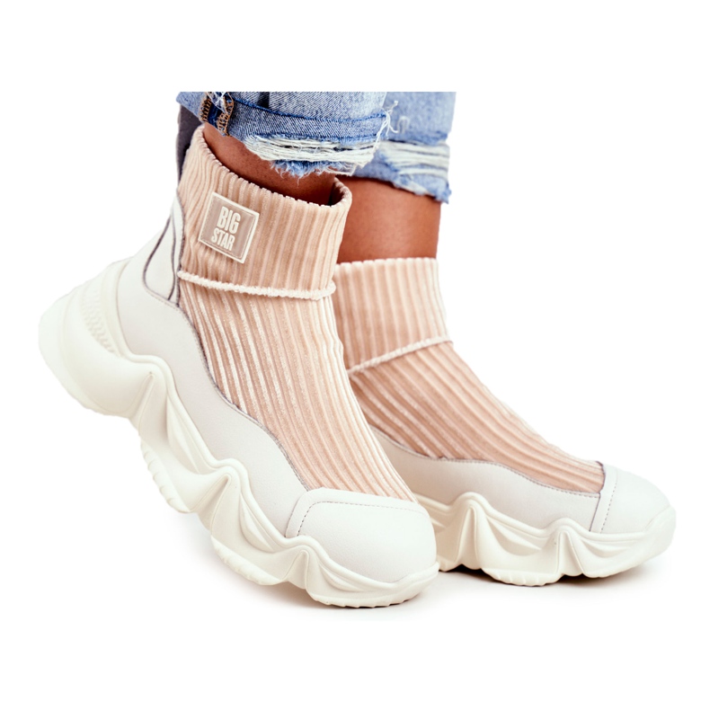 Dámské vysoké sportovní boty Big Star White GG274608 bílý