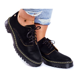 Dámské kožené oxfordky Brogues černé Maciejka 04087-01 černý