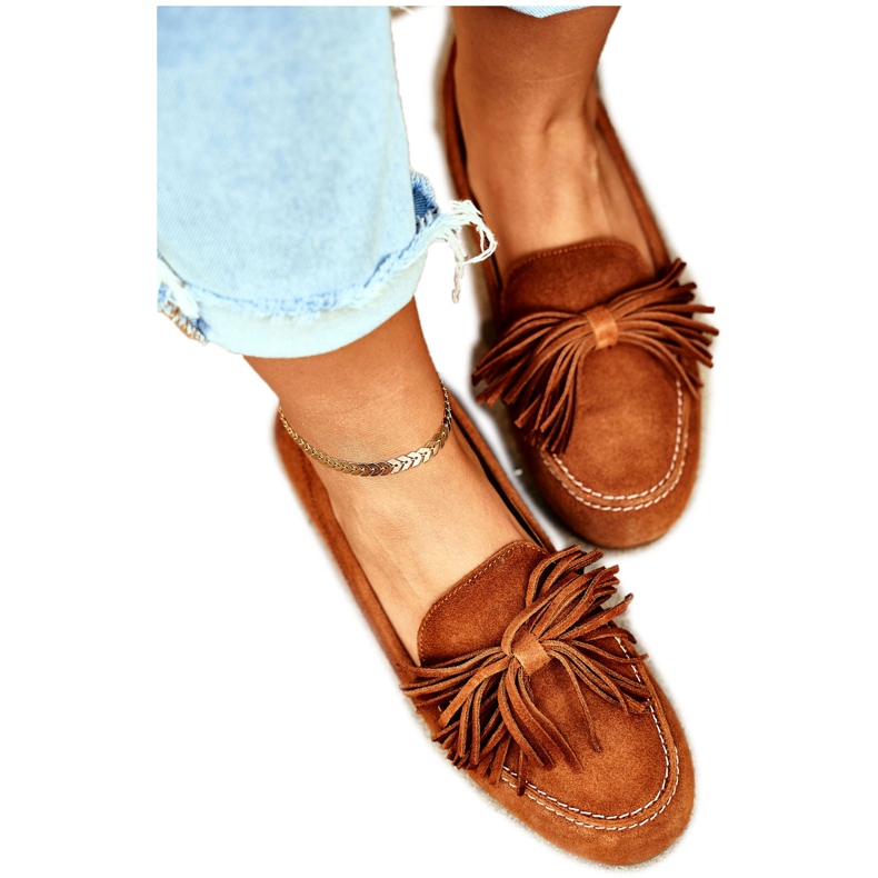 Dámské mokasíny Maciejka Leather Camel 04830 hnědý