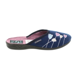 Pantofle Adanex 25626 navy blue velur nachový válečné loďstvo