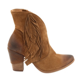 EXQUISITE 1196 Kovbojské semišové semišové boty hnědý