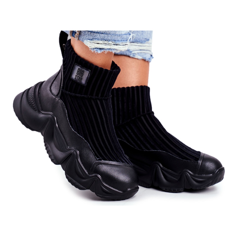 Dámské vysoké sportovní boty Big Star černé GG274607 černá