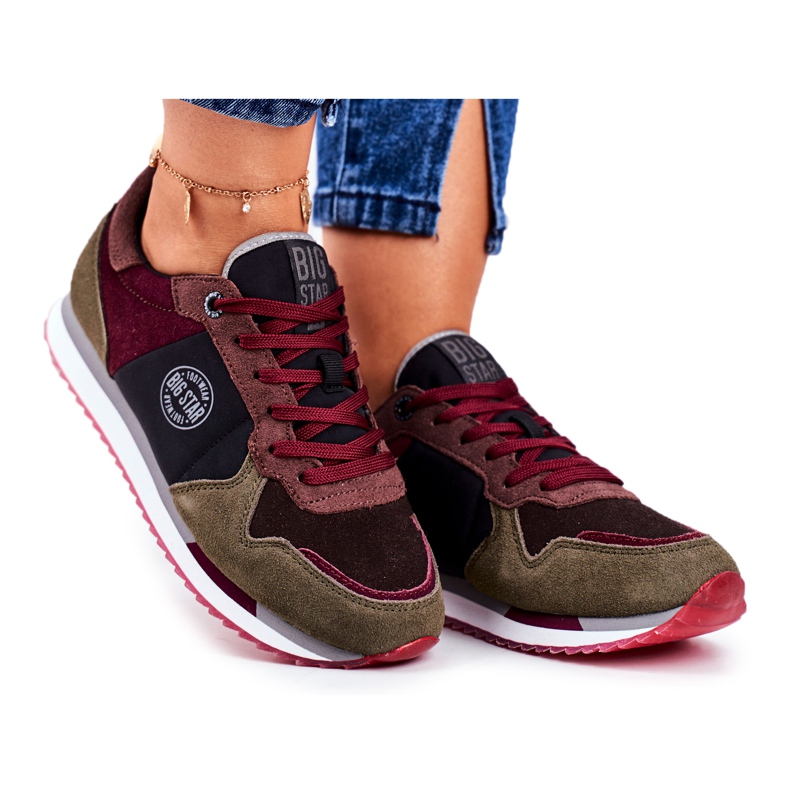 Sport pro mládež Big Star Grey a Claret GG274459 červené šedá