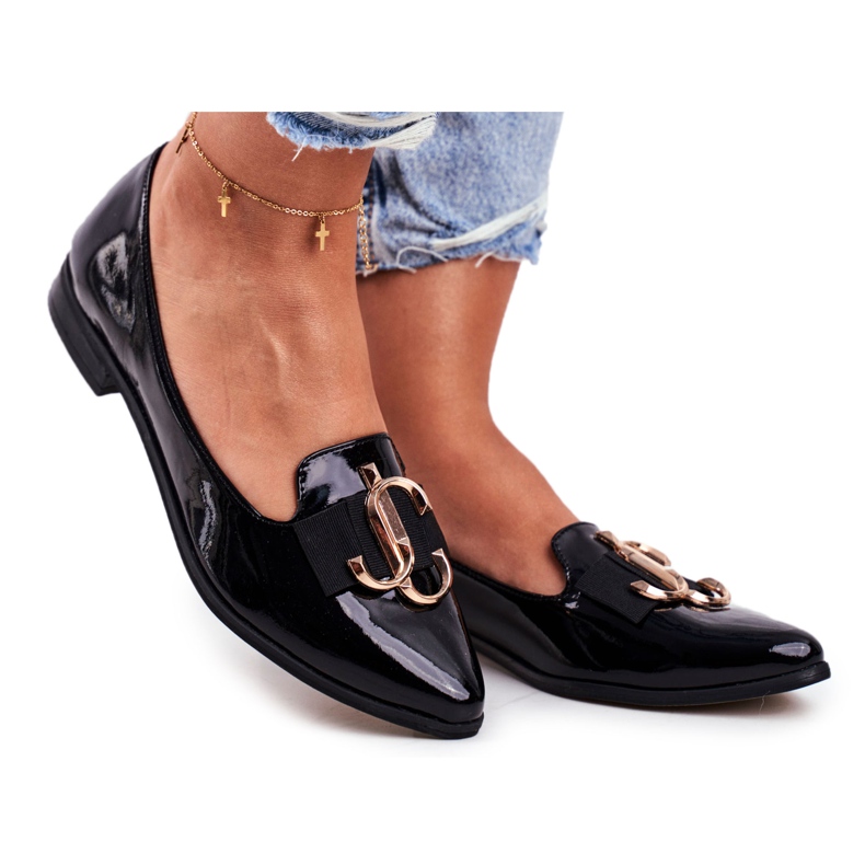 Dámské mokasíny Lordsy Patent Leather Black Nicole 2588 černá