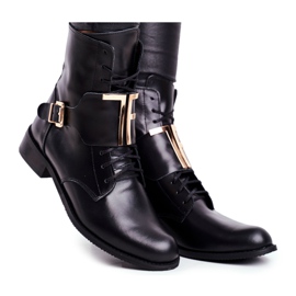 Dámské kozačky Nicole Leather Black 2591 černý zlatý